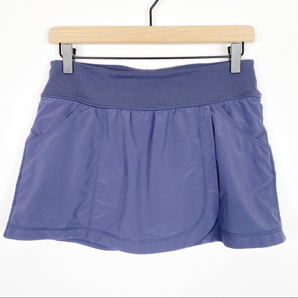 Zella Slate Blue Athletic Mini Wrap Skort with Pockets Small EUC